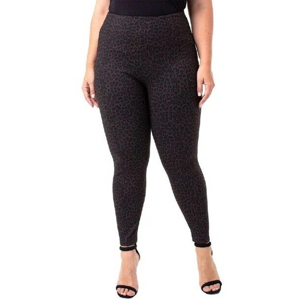 Liverpool Jeans Company Black & Brown Leopard Print Leggings